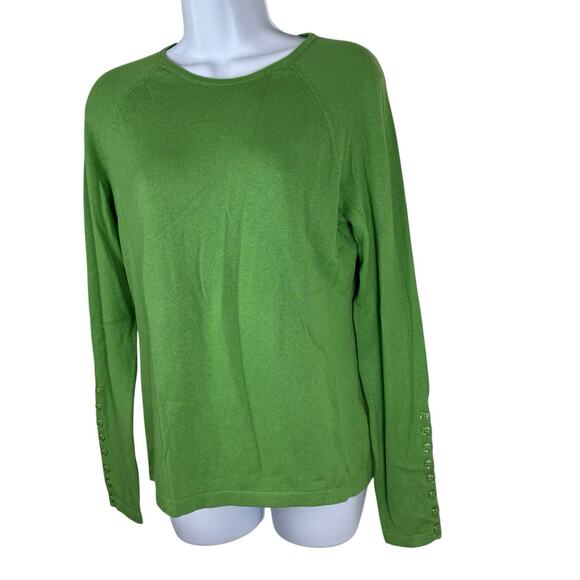 J McLaughlin Sweater Womens Small Green Jamey Pullover Old Money Quiet Luxury - Picture 4 of 10